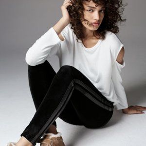 RAG & BONE JEAN WHITE LONG SLEEVE SLASH CUTOUT TOP TEE